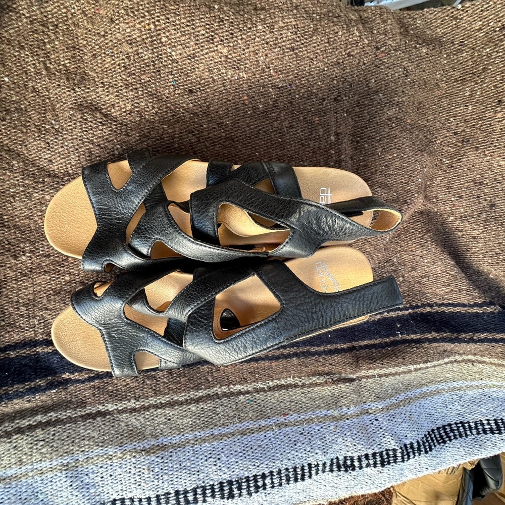 Dansko Black Leather Sandals
